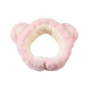 Hairband-light pink strawberry bear
