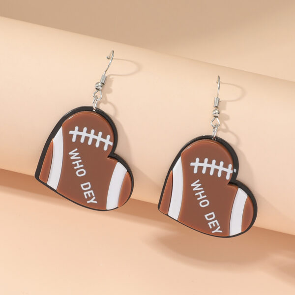 Wholesale Sports Rugby Acrylic Football Earrings