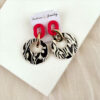 Wholesale Geometric Leopard Print Circle Acrylic Earrings