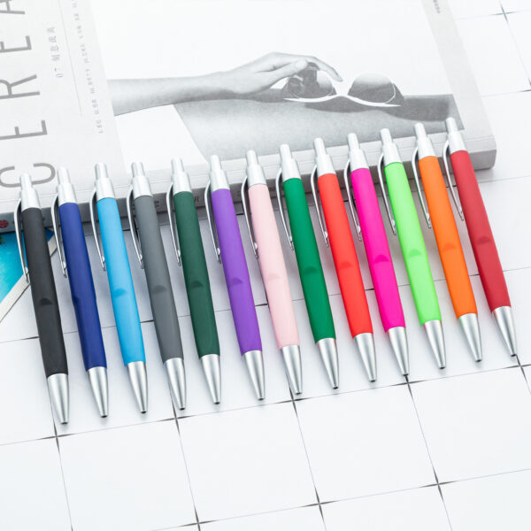 Wholesale Color Spray Glue Push-button Customizable Plastic Ballpoint Pens