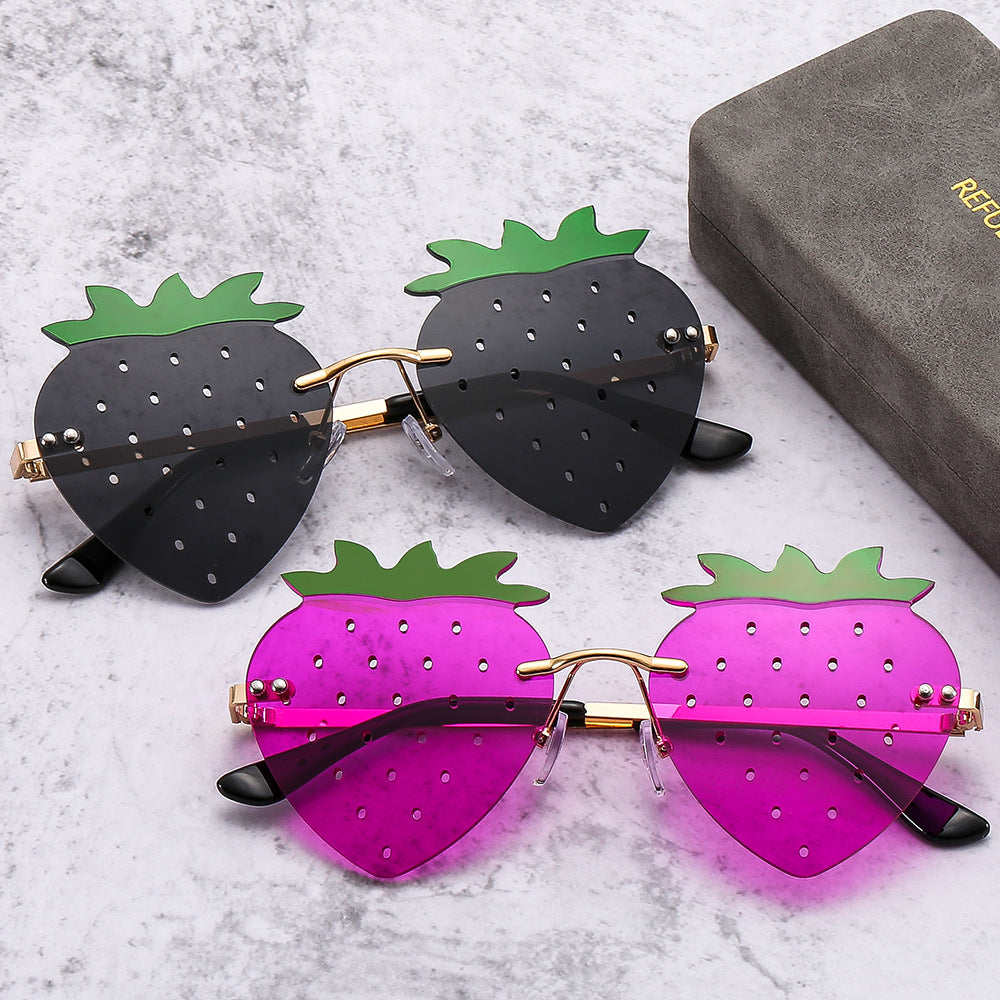 Wholesale PC Frameless Strawberry Ladies Sunglasses