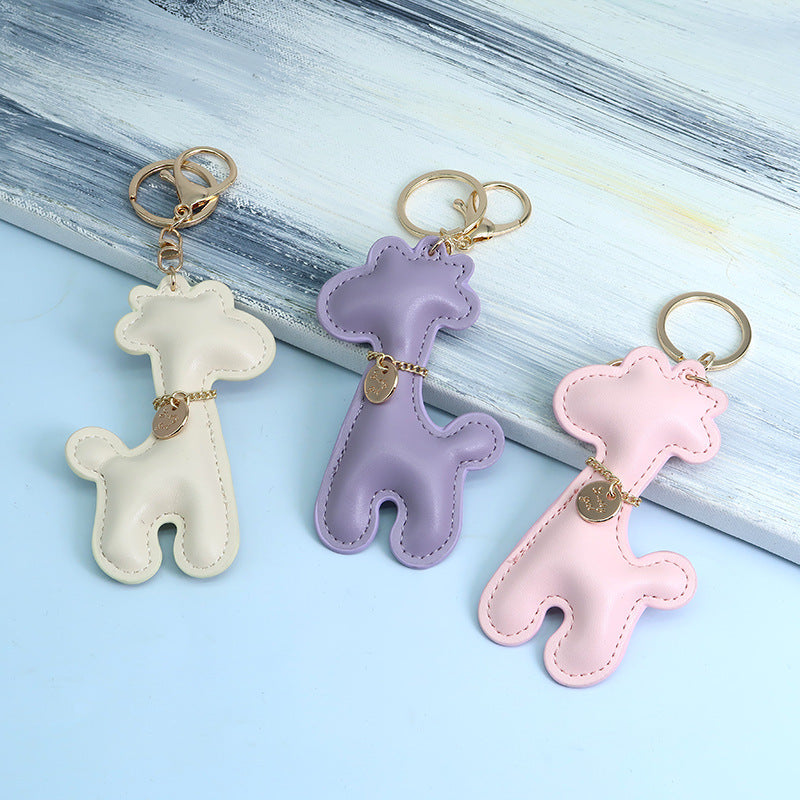 Wholesale Girae PU Cartoon Keychain