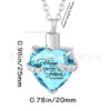 Wholesale Love Glass Bone Ash Commemorative Titanium Steel Necklace