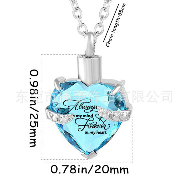 Wholesale Love Glass Bone Ash Commemorative Titanium Steel Necklace