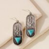 Wholesale Vintage Oval Cactus Alloy Earrings