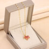 Wholesale Red Maple Leaf Titanium Steel Necklaces