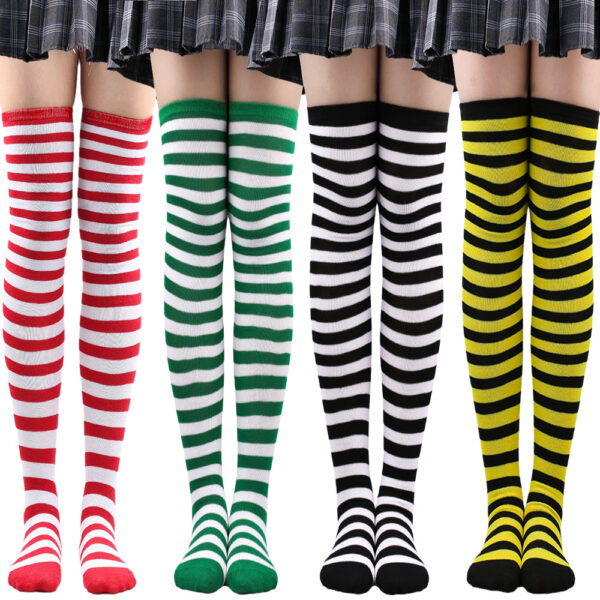 Wholesale Halloween Zebra Over-the-Knee Striped Socks