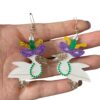 Wholesale Carnival Crown Clown Hat Sequin Lobster Crocodile Acrylic Earrings