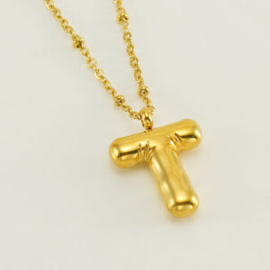Golden letter T (with chain)