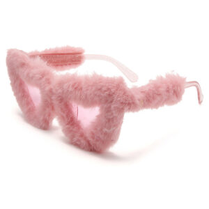 Glitter frame with pink fluff