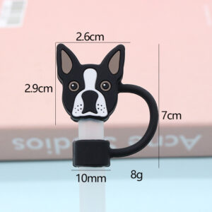 Silicone black dog 10mm / Bagged without straw