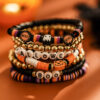 Wholesale Halloween Skull Pumpkin Bracelet Set