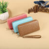 Wholesale Simple Woven Zipper Long Wallet for Women