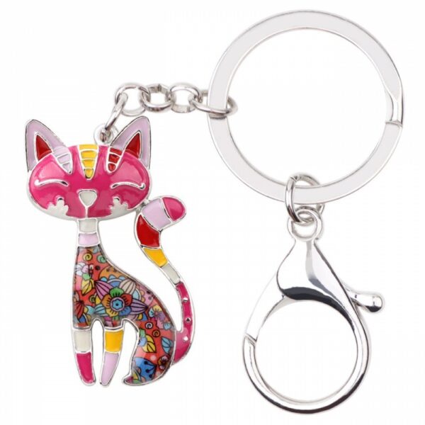Wholesale Colored Cat Alloy Keychains