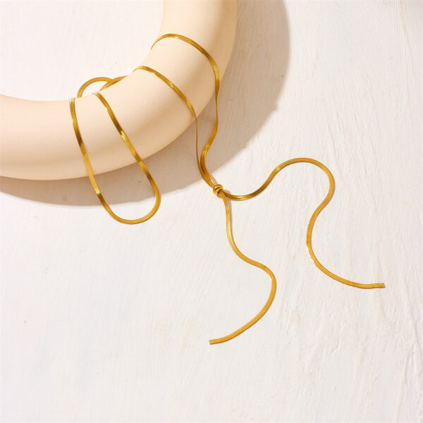 Wholesale Stainless Steel Pull Snake Chain Flat Chain Necklace