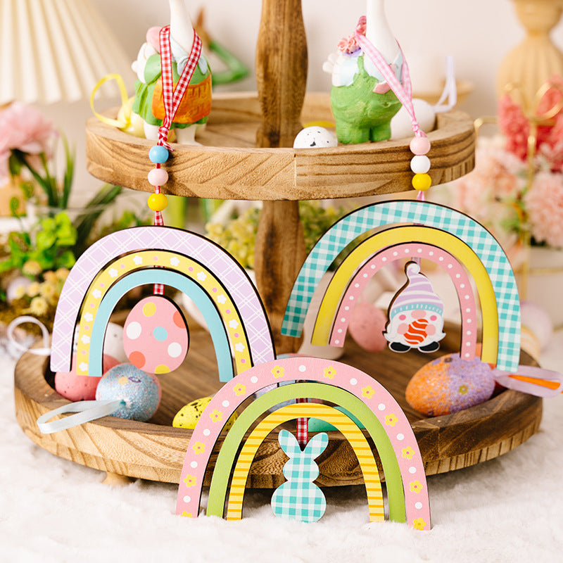 Wholesale Easter Wooden Rabbit E Hanging Aessories