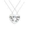 Wholesale Stainless Steel Lettering Heart Necklaces 2-Pack