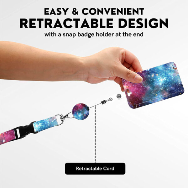 Wholesale Badge Reels Floral Cactus Leopard Starry Sky Butterfly Colorful Card Holder ABS Retractable Keychains