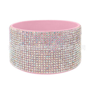 AB pink diamond flat bottom/pink cup set