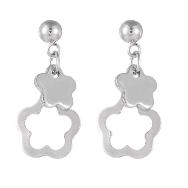 Wholesale Hollow Flower 925 Silver Needle Alloy Earrings