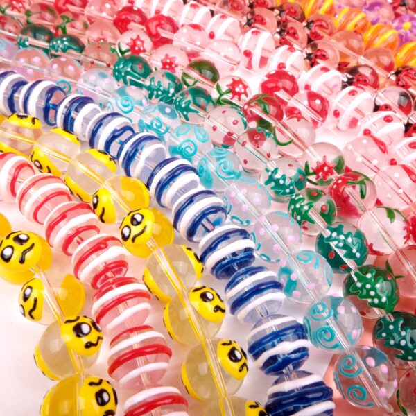 Wholesale 12MM Cartoon Glass DIY Jewelry Accessories Beads
