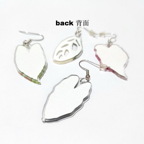 Wholesale Love Pink Leaf Turtle Back Leaf Acrylic Earrings