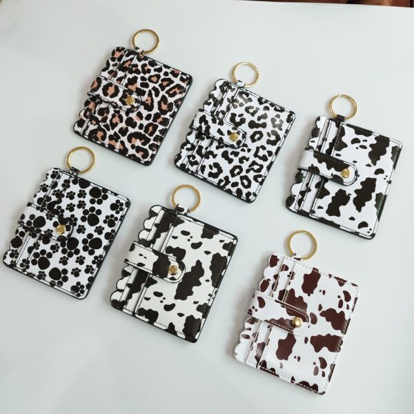 Wholesale PU New Cow Grain Leather Key Chain Card Bag