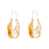 Wholesale Alloy Textured Gold Leaf Earrings with Concave Convex Texture