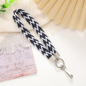 K2505 ribbon pendant black and white / 16mm wide rope