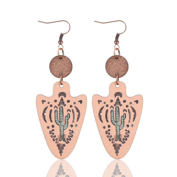 O1CN01FTR9B91ftMV5tHluc_3172764064-0-cib Wholesale Western Style Cactus Bull Head Wooden Earrings