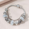 Wholesale Beaded Crystal Vintage Hollow Crown Heart Bracelet