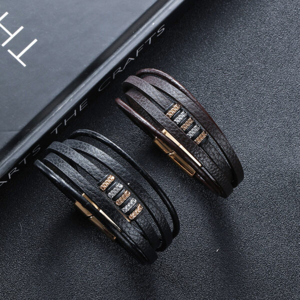 O1CN01FTyCET1w2YIWYks6K_3192076250-0-cib Wholesale Vintage Personalized Magnetic Buckle Men's Leather Bracelet
