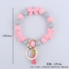 Wholesale Cartoon Bow Knot Silicone Handmade Beaded Wrist Key