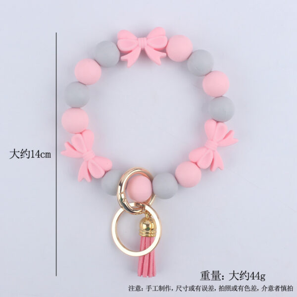 Wholesale Cartoon Bow Knot Silicone Handmade Beaded Wrist Key
