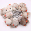 Wholesale Fox Fur Off-white Chick Keychain