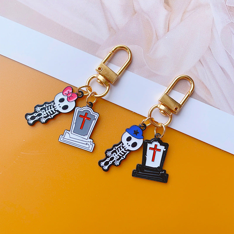 Wholesale Tombstone Skeleton Zombie Alloy Keychain