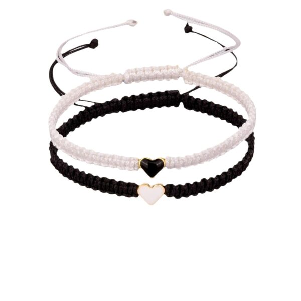 Wholesale Valentine's Day Adjustable Heart Braided Color Rope Bracelet