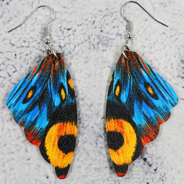 O1CN01FYYGc22Kmr12e4YBA_2214415949600-0-cib Wholesale Butterfly Leather Bionic Butterfly Wings Pattern Symmetrical Double-Sided Printed Earrings