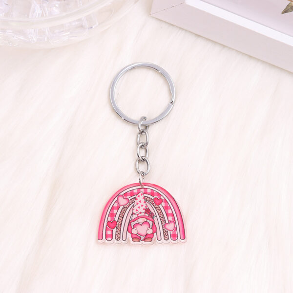 Wholesale Valentine's Day Love Dwarf Flamingo Rainbow Acrylic Keychain