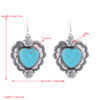 Wholesale Vintage Alloy Plated Antique Silver Inlaid Turquoise Love Earrings