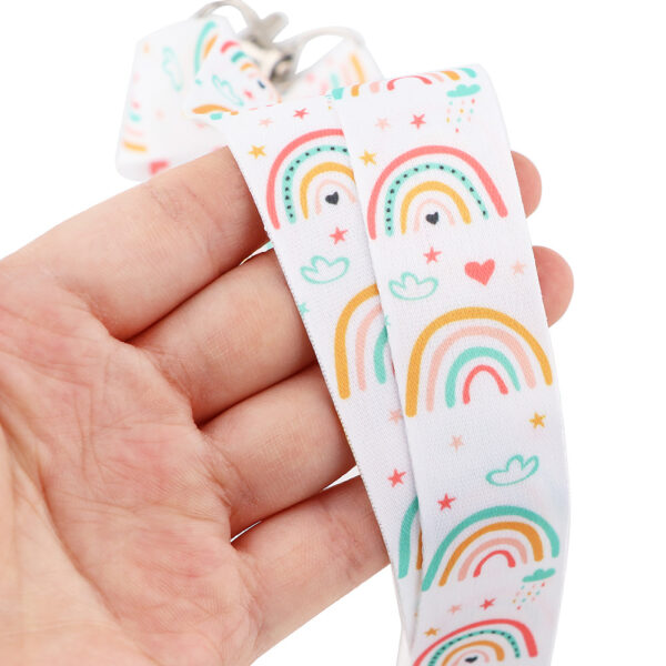 Wholesale Rainbow Polyester Badge Lanyard