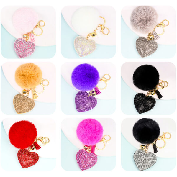 Wholesale Love Hair Ball Zinc Alloy Keychain