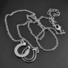 Wholesale Christmas Gift Black and White Diamond Double U Horseshoe Necklace