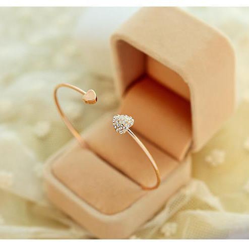 O1CN01FfnYBS1yaYrH9jhil_2215209296595-0-cib Wholesale Full Diamond Heart-shaped Heart Opening Alloy Gold-plated Adjustable Bracelet