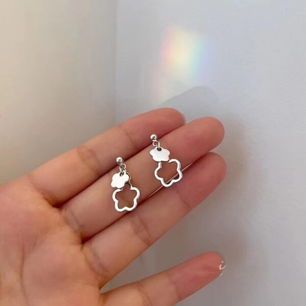 Wholesale Hollow Flower 925 Silver Needle Alloy Earrings