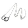 Wholesale Christmas Gift Black and White Diamond Double U Horseshoe Necklace