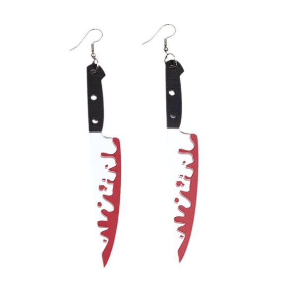 Wholesale Gothic Halloween Blood Knife Acrylic Earrings
