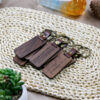 Wholesale Solid Wood PU Leather Wooden Keychains