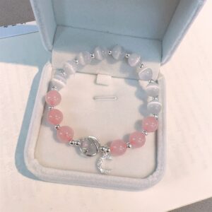 Cat's Eye Powder Crystal Planet Moon Bracelet