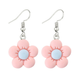 [M-11-46] pink flower earrings